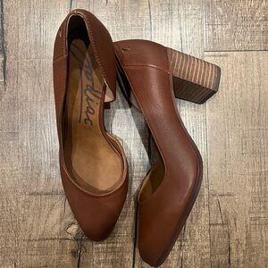 Zodiac Gracie Brown Leather Pumps Heels Boho Bohemian